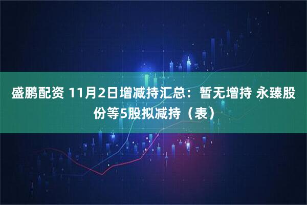 盛鹏配资 11月2日增减持汇总：暂无增持 永臻股份等5股拟减持（表）